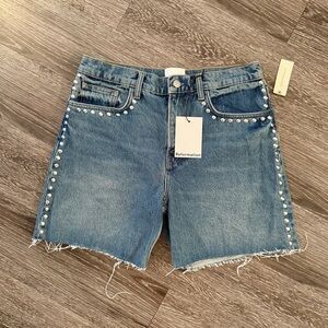 Reformation Raye Studded Jean Shorts New